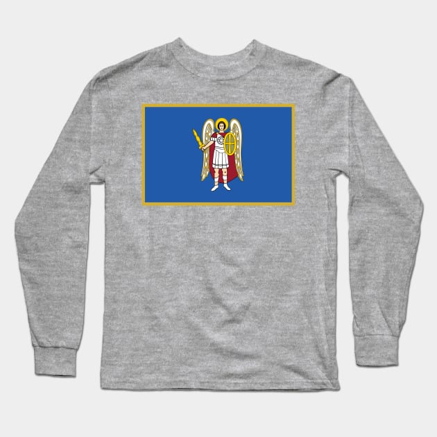 Flag of Kiev Ukraine Long Sleeve T-Shirt by brigadeiro